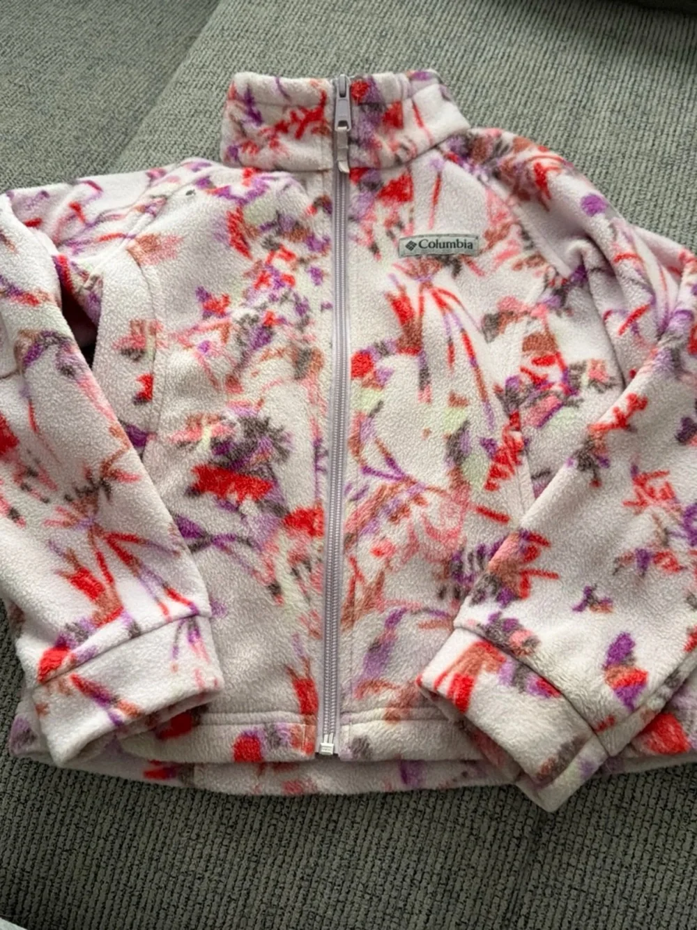 Columbia Kids Floral Fleece Jacket — light purple/pink with Pink, Red & Purple